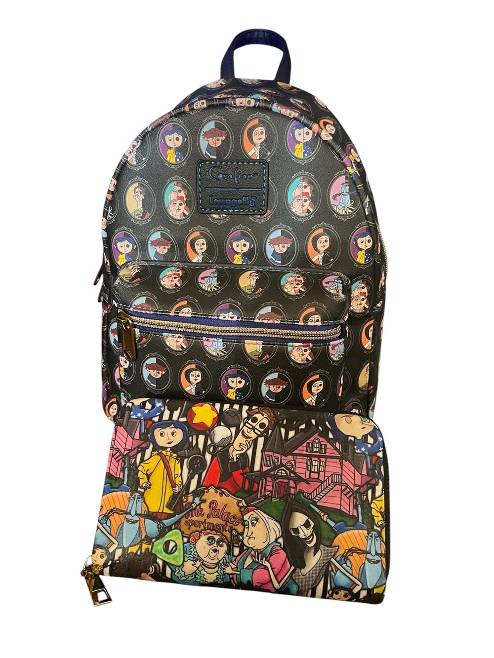 Loungefly Coraline Split Cameo Mini Backpack with Wallet